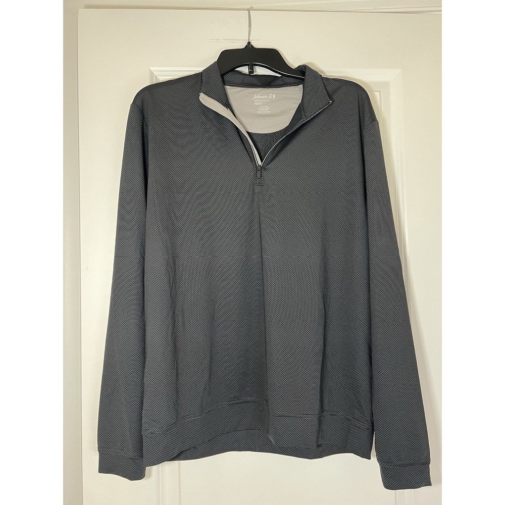 Johnnie-O Performance Long Sleeve Grey Quarter Zip Shirt Pullover  Medium Golf